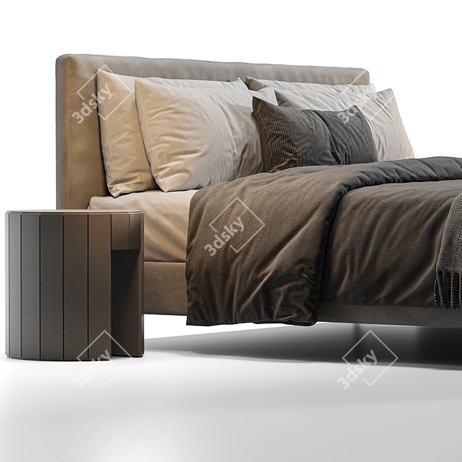 Modern Meridiani Stone Up Bed 3D model image 2