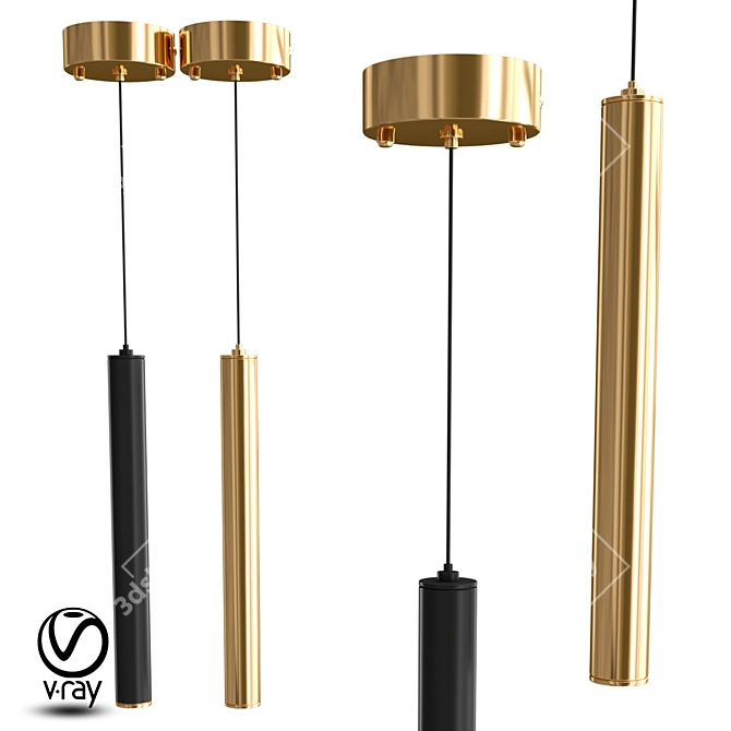 The Sleek NETTE Pendant Light 3D model image 1