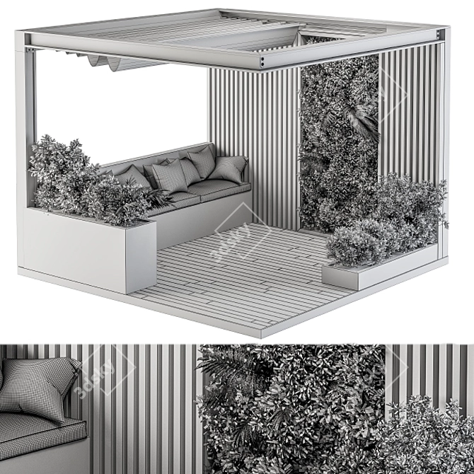 Outdoor Oasis: Roof Garden & Balcony Furniture 3D model image 5
