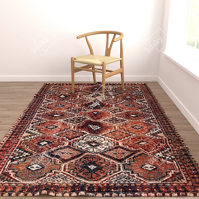 Versatile Rug Set: 8 Stunning Designs 3D model image 5