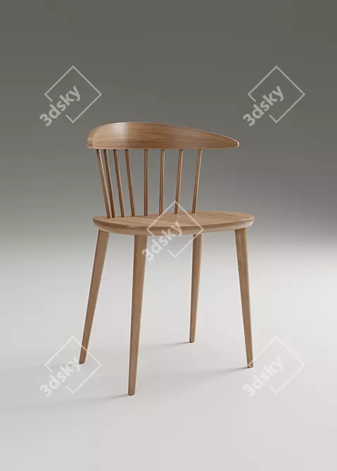 Elegant Dining Set: J77 & J104 Chairs, Table, Chandelier & Decor Vases 3D model image 3