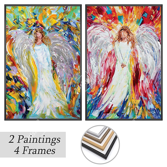 Elegant Art Prints Bundle - Frame Options Included 3D model image 1