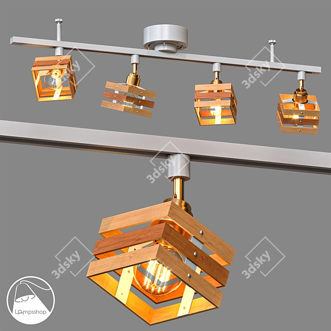 Eco-Style Chandelier: LampsShop.ru 3D model image 1