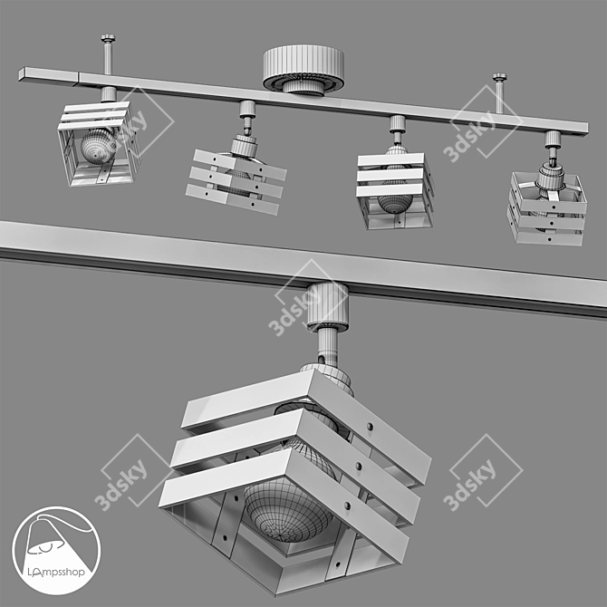 Eco-Style Chandelier: LampsShop.ru 3D model image 2