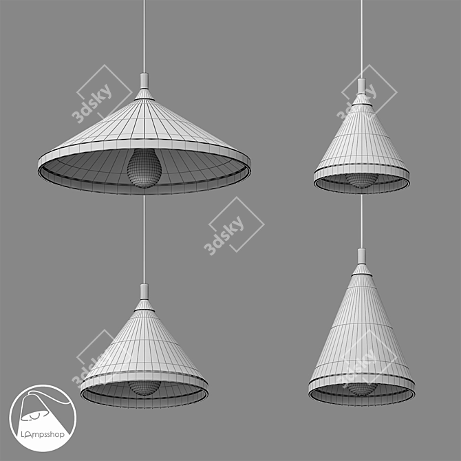 Modern Cone Pendant Light - PDL2111 3D model image 2