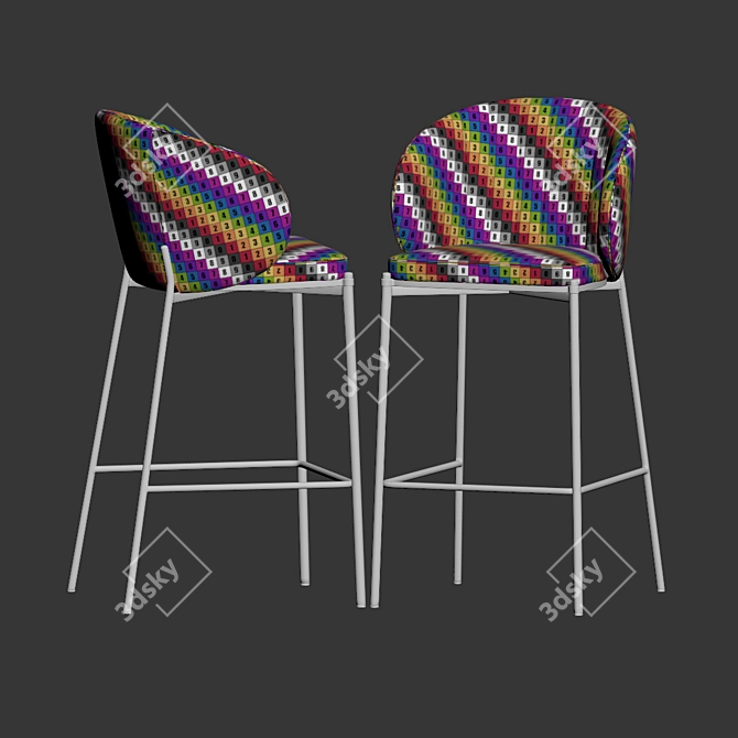 Modern Cruz Shell Bar Stool 3D model image 5