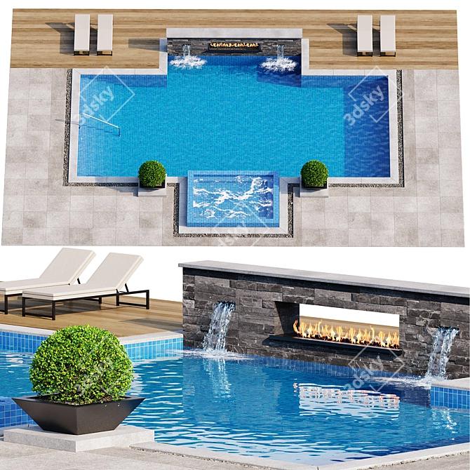Versatile Pool 31: 3D-Ready Swimming Haven 3D model image 1