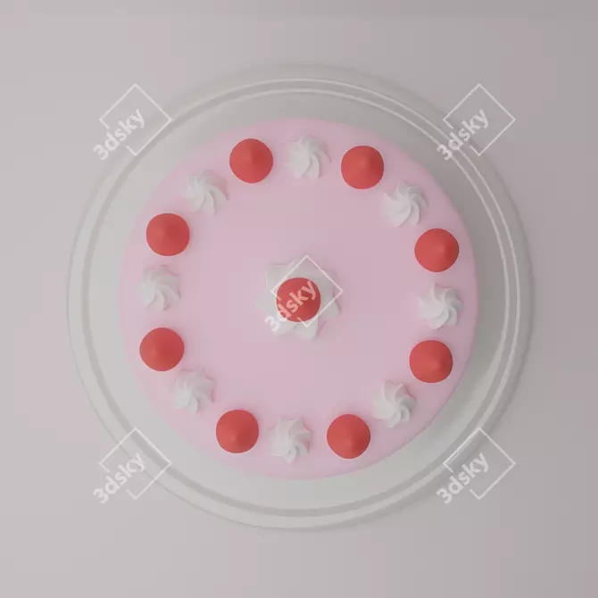 Strawberry Dream Cake 3D model image 2