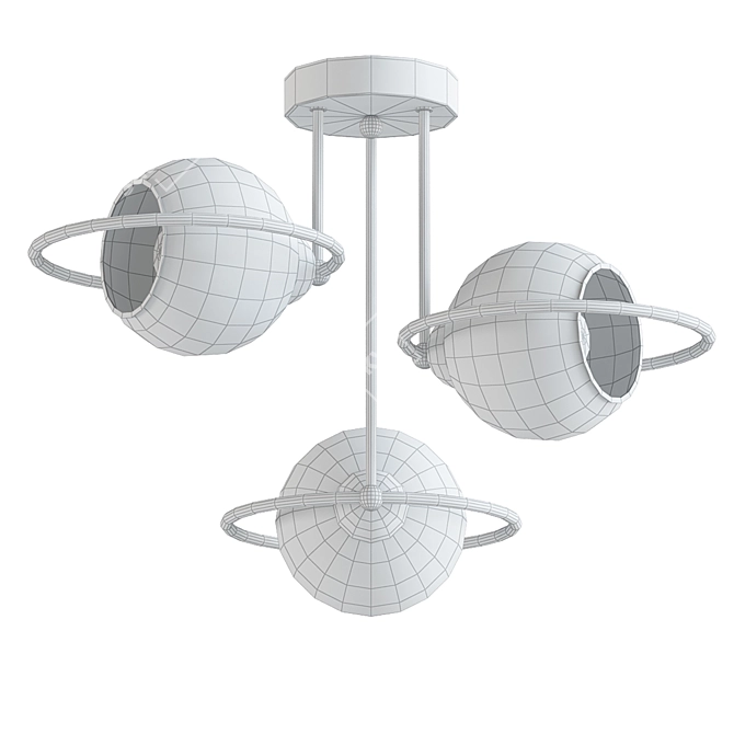 Edgy 3-Light Pendant 3D model image 2