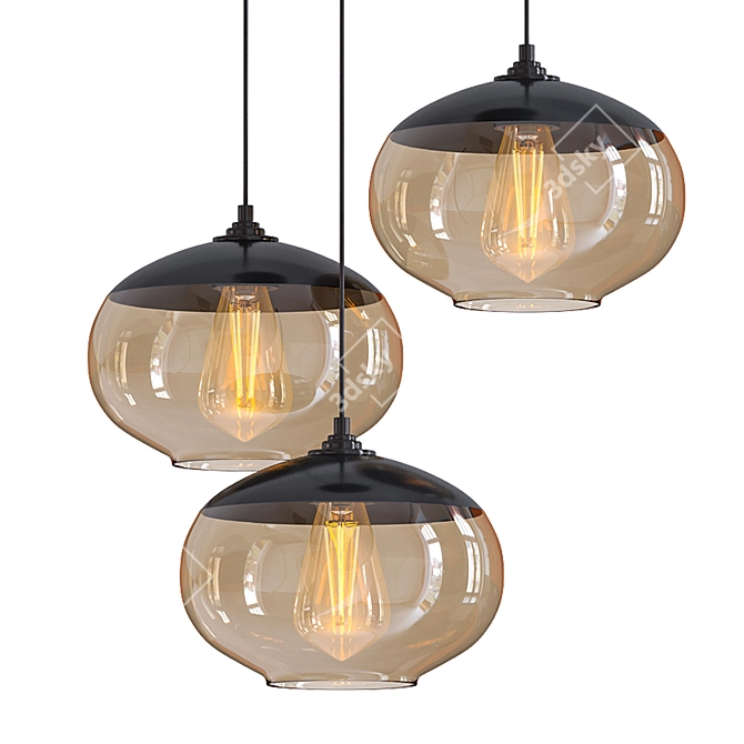 Stylish Cluster Pendant Light 3D model image 1