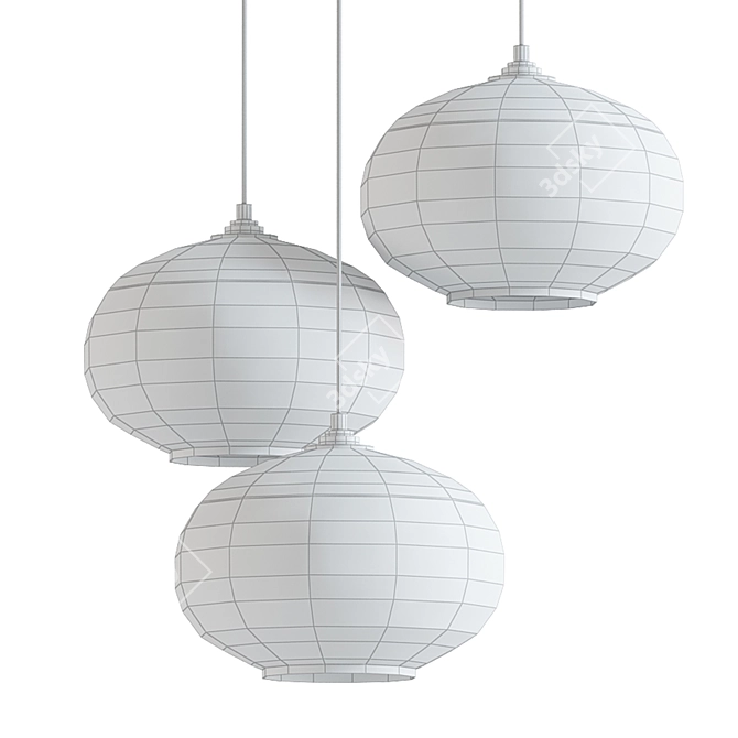 Stylish Cluster Pendant Light 3D model image 2