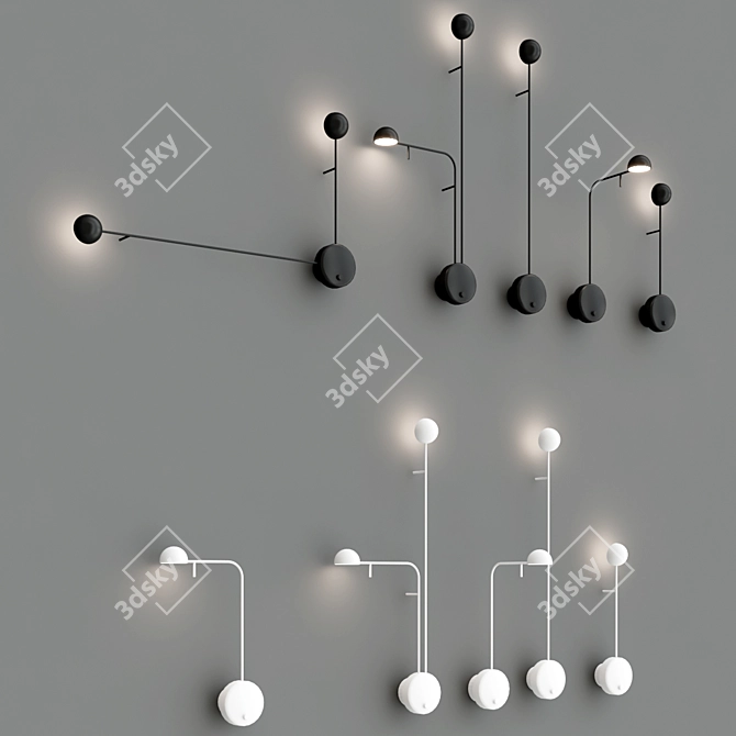 Elegant Wall Light: PIN By Vibia 3D model image 2