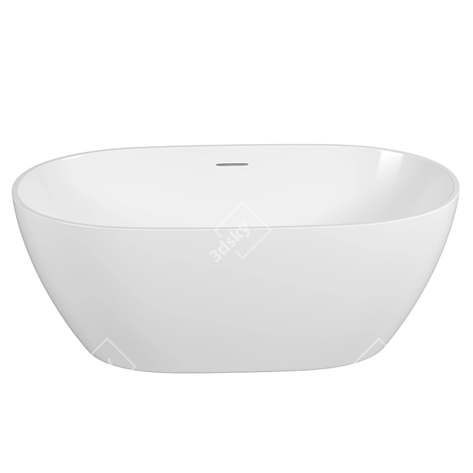 Sleek and Stylish Acrylic Bathtub 3D model image 1