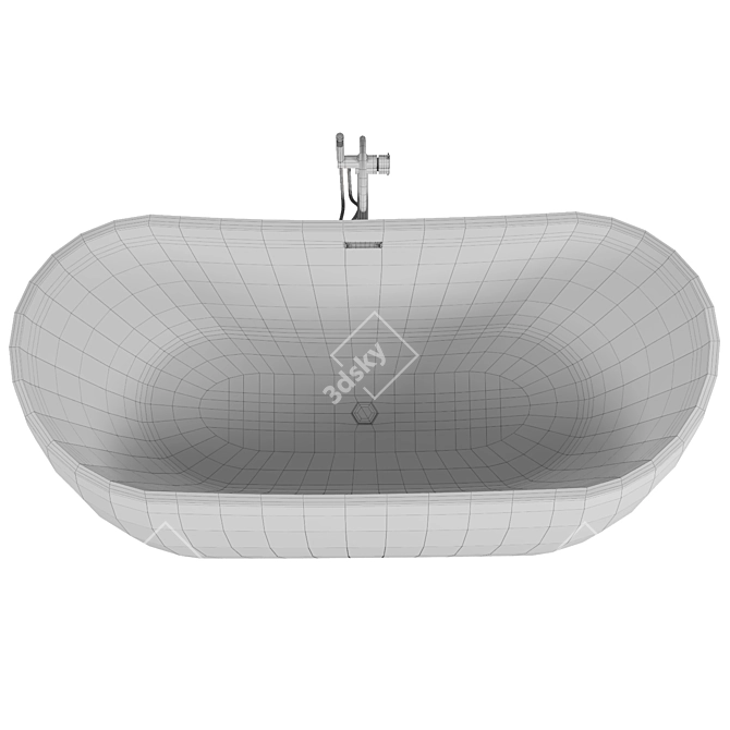 Luxury Italian Acrylic Bathtub 3D model image 3