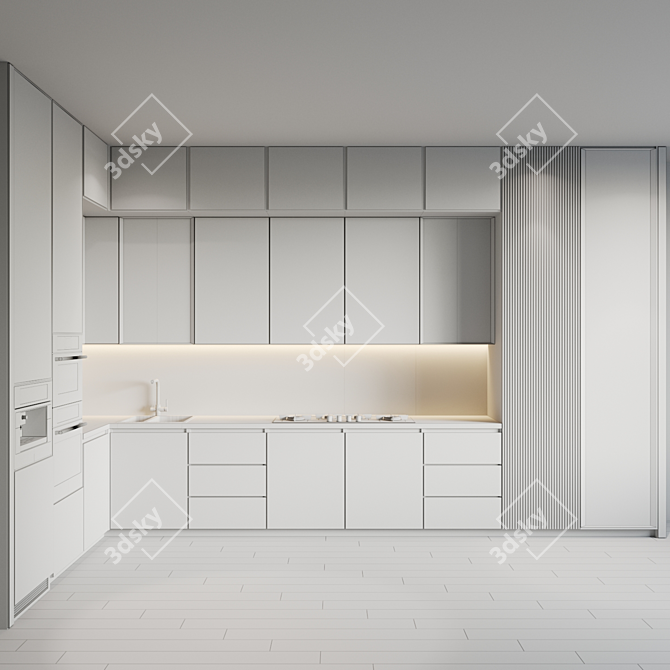 Modern Kitchen Set with High-End Appliances 3D model image 6