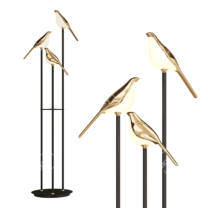 Avian Glow Floor Lamp 3D model image 1