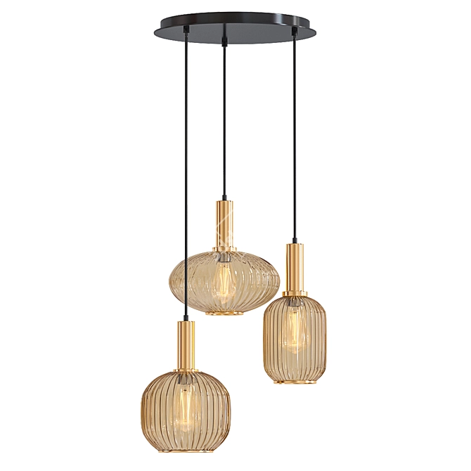 Elegant Glass Pendant Lighting 3D model image 1