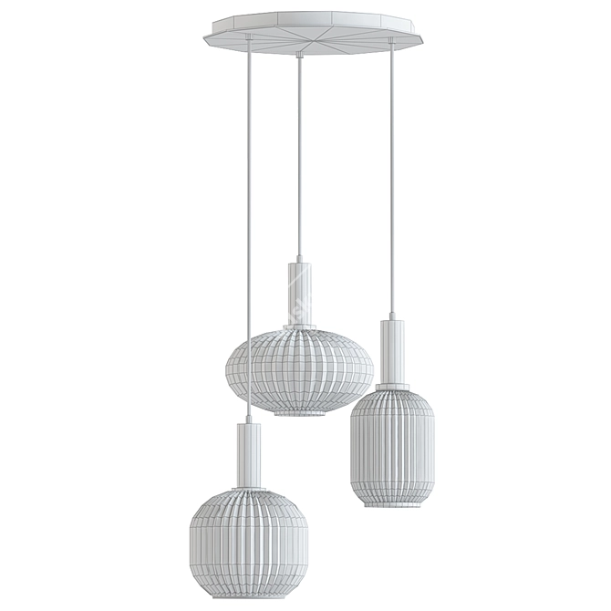 Elegant Glass Pendant Lighting 3D model image 2