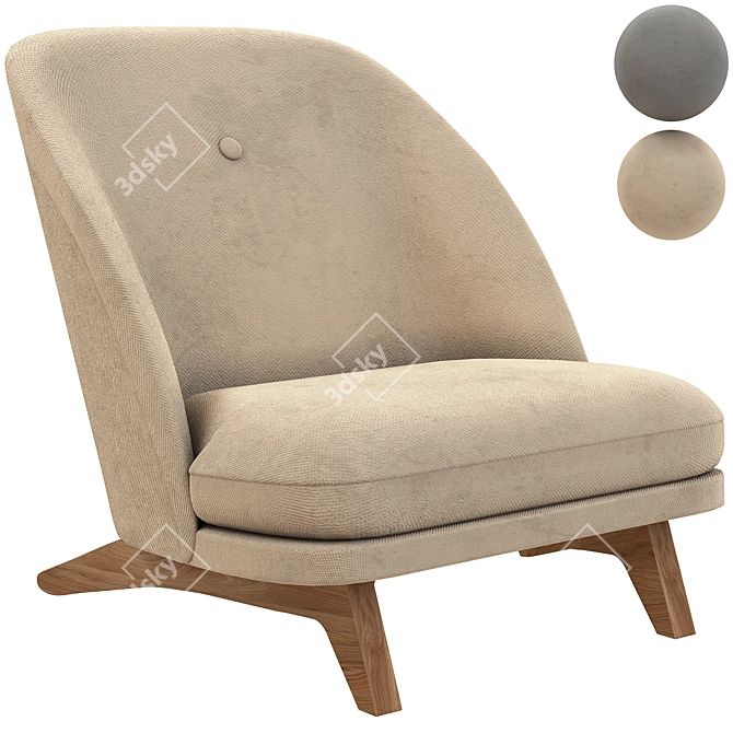 Elegant Georgia Chair: Stylish & Comfortable 3D model image 1