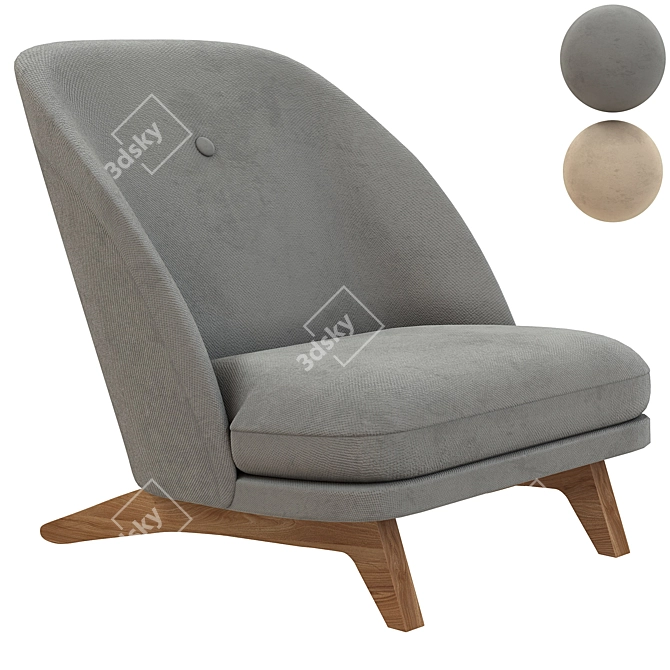 Elegant Georgia Chair: Stylish & Comfortable 3D model image 2