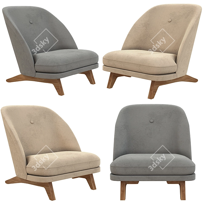 Elegant Georgia Chair: Stylish & Comfortable 3D model image 3