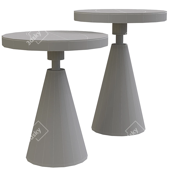 Elegant Richard Marble Side Table 3D model image 2