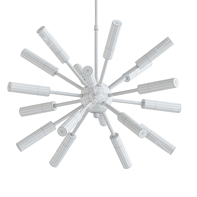 Nordic LED Pendant Chandelier 3D model image 2