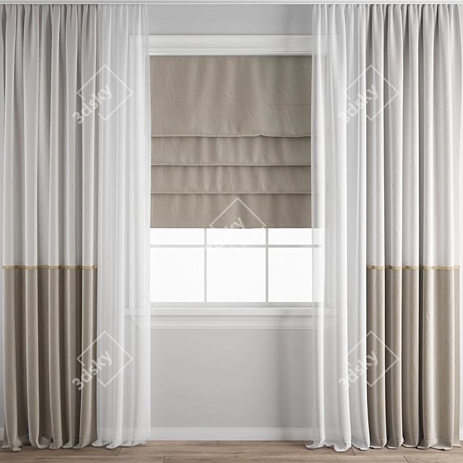 Polygonal Curtain Model 3D model image 1