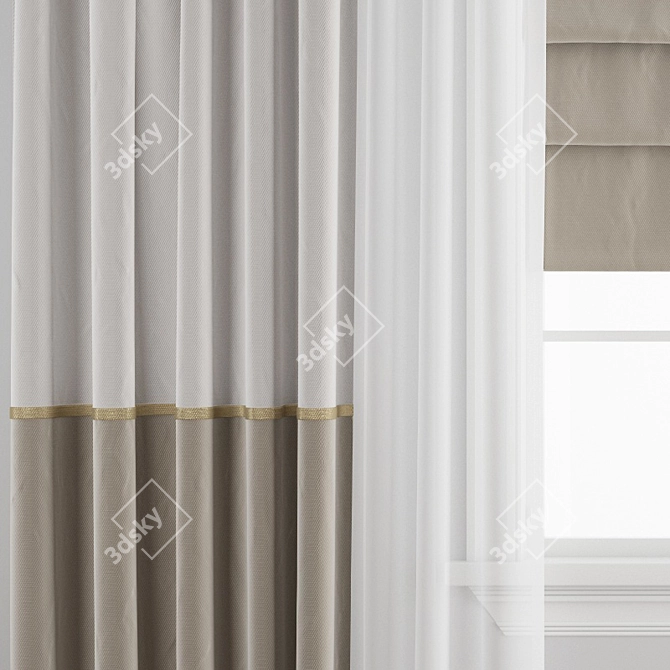 Polygonal Curtain Model 3D model image 3