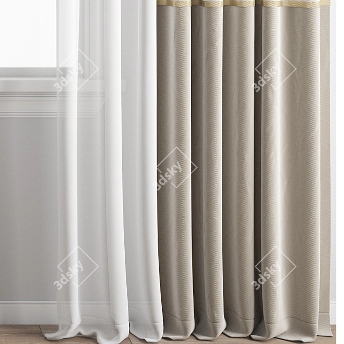 Polygonal Curtain Model 3D model image 4