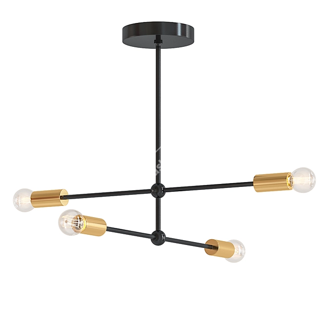 Sputnik Black Ceiling Light 3D model image 1