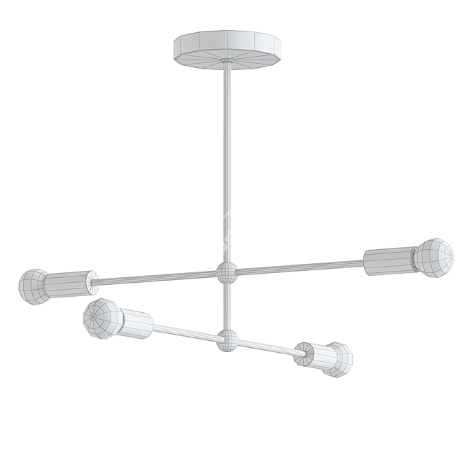 Sputnik Black Ceiling Light 3D model image 2