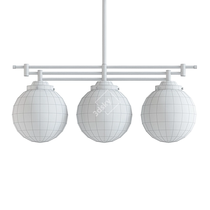 Globe Chandelier - White Art Deco 3D model image 2