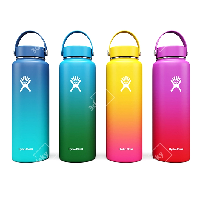 Hydro Flask Ombre Bottle: Sleek Insulated Design 3D model image 1