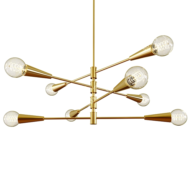 Sputnik 8-Light Chandelier: Mid-century Modern Glam 3D model image 1