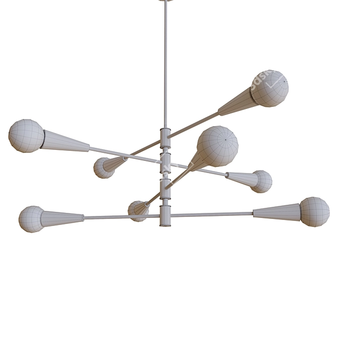 Sputnik 8-Light Chandelier: Mid-century Modern Glam 3D model image 2