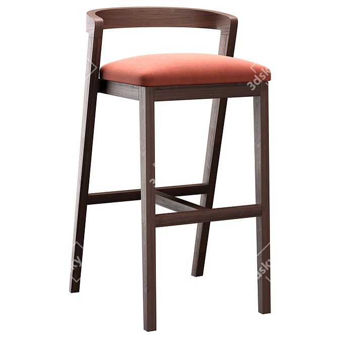 Sleek Venus Bar Stool 3D model image 3