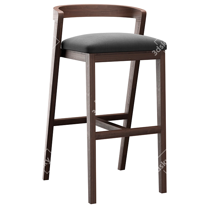 Sleek Venus Bar Stool 3D model image 5