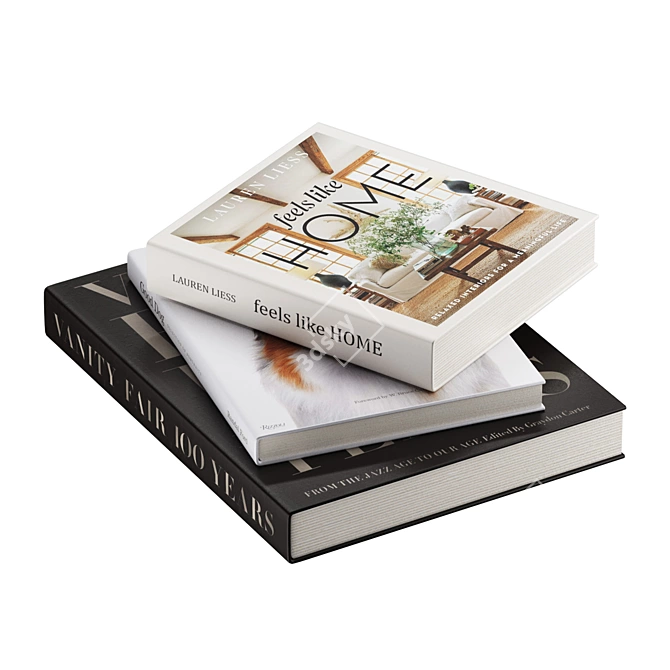 Decorative Book Collection: Elegant Literary Accent 3D model image 2