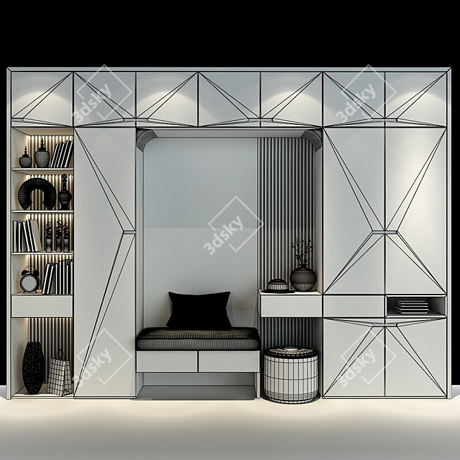 Elegant Storage Solution | Hallway Cabinet Set 3D model image 2