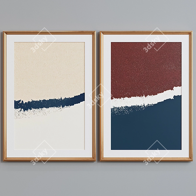 Modern Abstract Picture Frame Set 3D model image 4