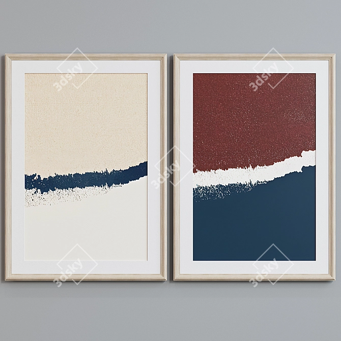Modern Abstract Picture Frame Set 3D model image 5