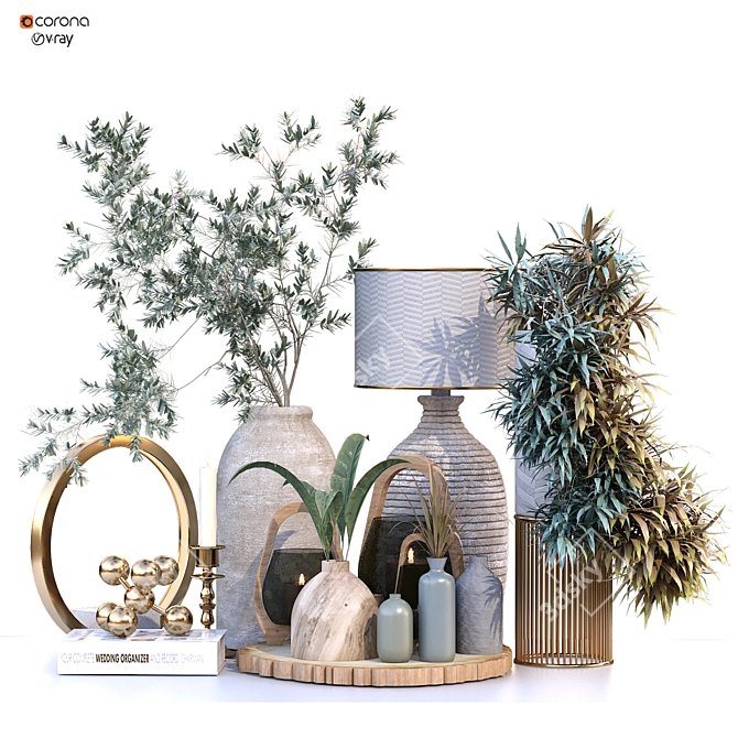 Green Decor Set 222: Stylish, Versatile, Contemporary 3D model image 1