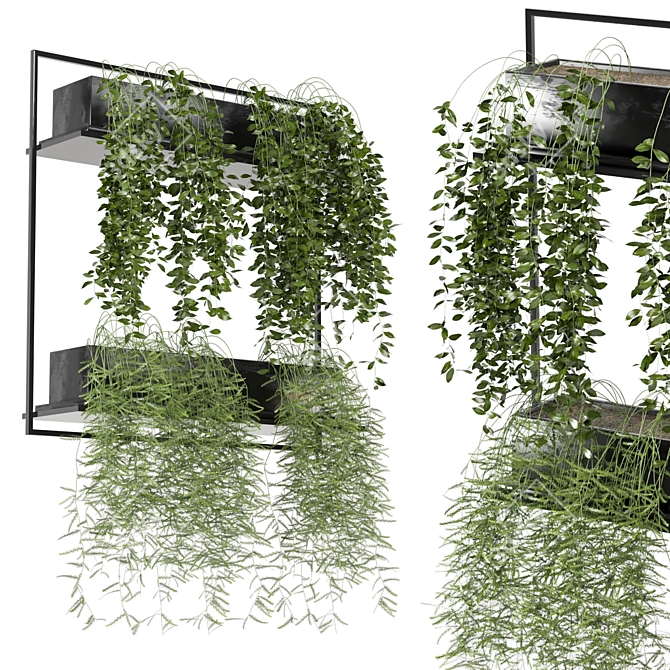 Metal Box Hanging Plant Set 3D model image 2