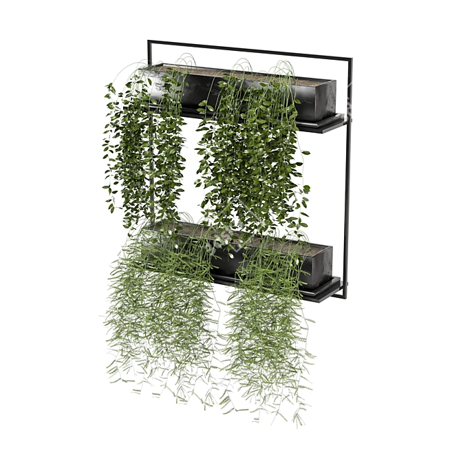 Metal Box Hanging Plant Set 3D model image 5