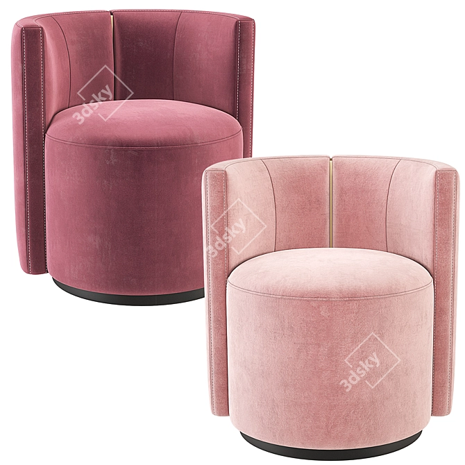 Fendi Casa Loulou Velvet Armchair 3D model image 4