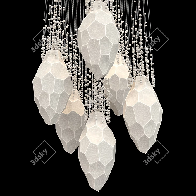 Glimmering Crystal Pendant Light 3D model image 3