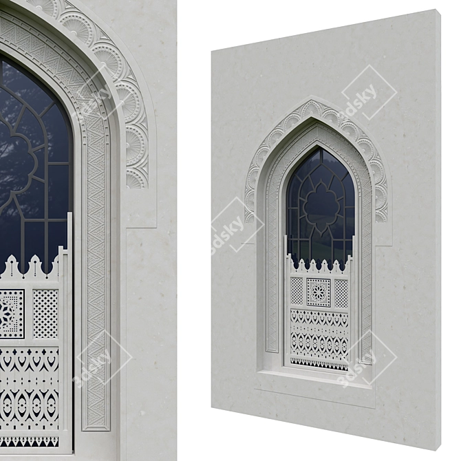 Elegant Arabic Window 3D model image 1