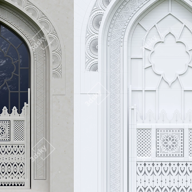 Elegant Arabic Window 3D model image 2