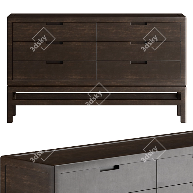 DE PADOVA SILENT Oak Dresser | Integrated Handles 3D model image 2